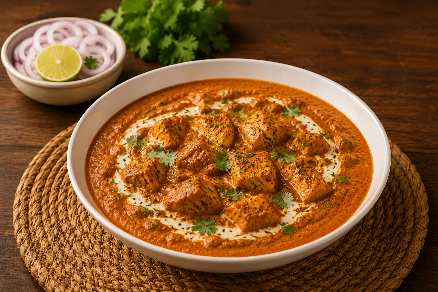 Creamy butter paneer curry served with rice in Highland, London, Ontario