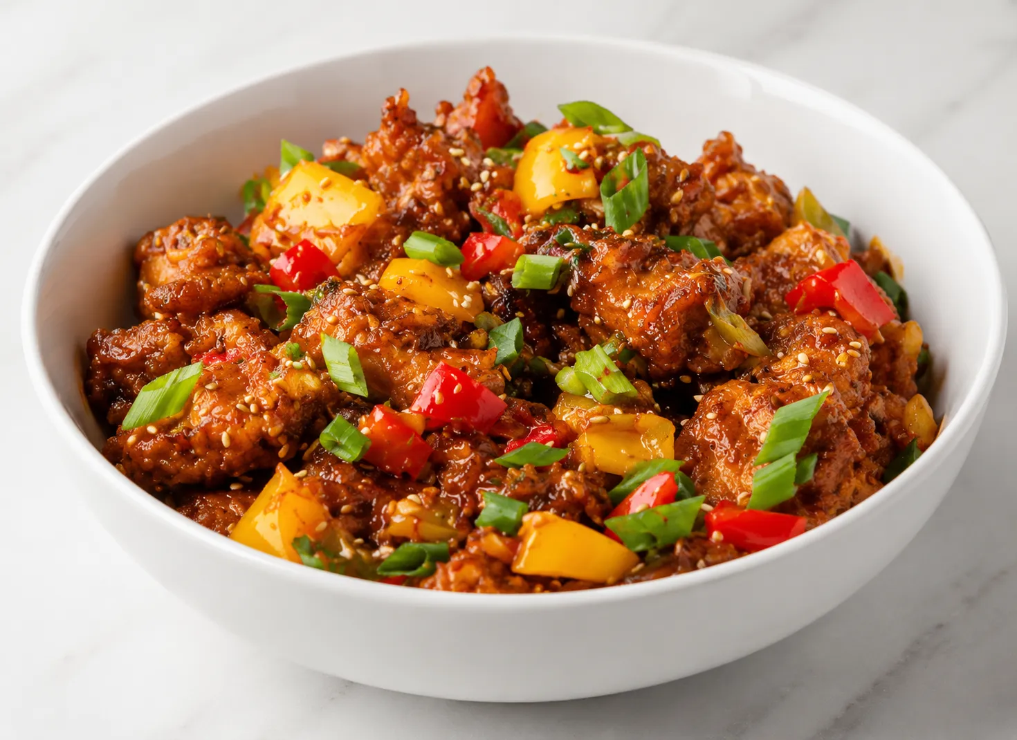 Chicken Manchurian in a rich Indo-Chinese gravy at Southside Hakka & Momo House, London, Ontario